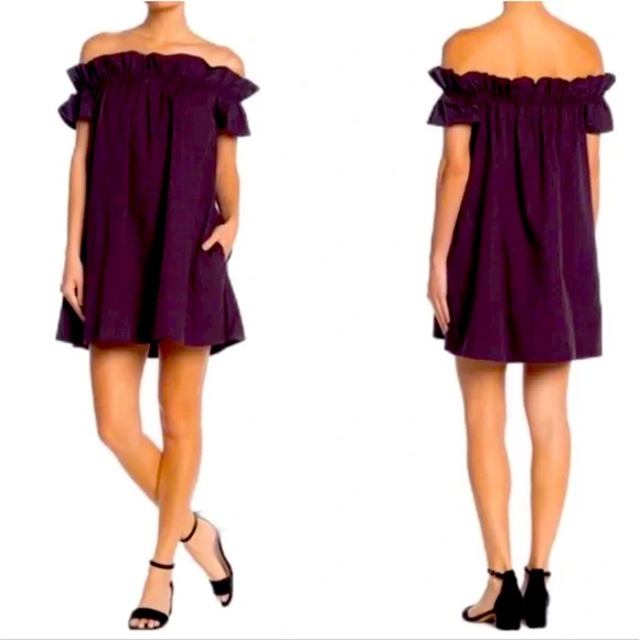 Free People Dresses & Skirts - Free People Sophie rouched off the shoulder dress - EUC - size M